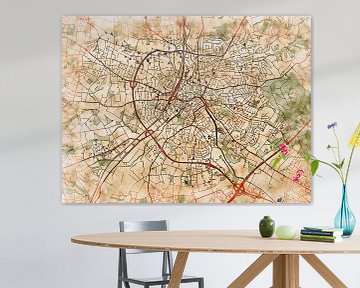 Map of Herford with the style 'Serene Summer' by Maporia