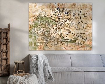 Map of Kleve with the style 'Serene Summer' by Maporia