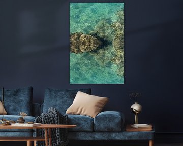 Turquoise zeewater en rotsen van Adriana Mueller