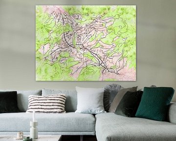 Map of Baden-Baden with the style 'Soothing Spring' by Maporia
