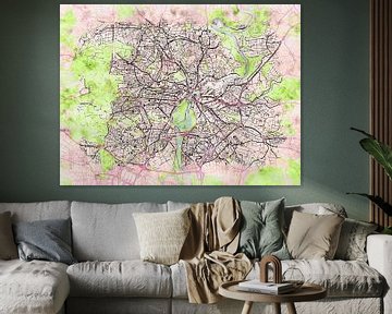 Kaart van Kassel in de stijl 'Soothing Spring' van Maporia