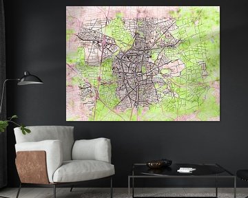 Map of Darmstadt with the style 'Soothing Spring' by Maporia