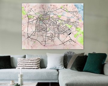 Carte de Greifswald avec le style 'Soothing Spring' sur Maporia