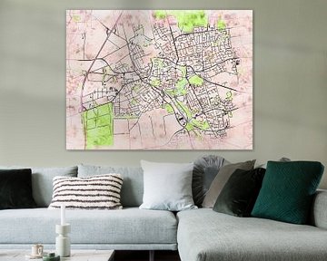 Kaart van Wolfenbüttel in de stijl 'Soothing Spring'