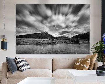 Lago del Roca en noir et blanc sur Ellen van Drunen