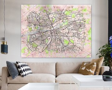 Map of Hamm with the style 'Soothing Spring' by Maporia