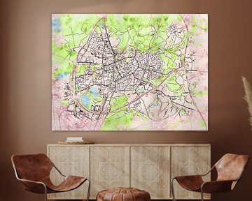 Map of Ratingen with the style 'Soothing Spring' by Maporia