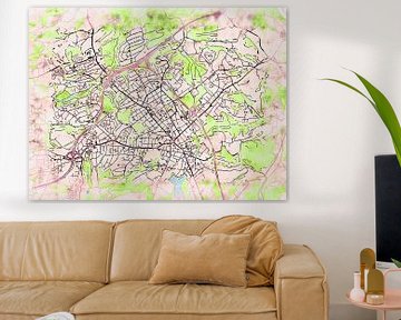 Map of Velbert with the style 'Soothing Spring' by Maporia