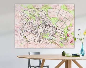 Map of Bergheim with the style 'Soothing Spring' by Maporia