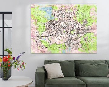 Map of Hilden with the style 'Soothing Spring' by Maporia