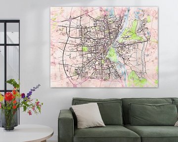 Map of Magdeburg with the style 'Soothing Spring' by Maporia