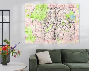 Map of Norderstedt with the style 'Soothing Spring' by Maporia