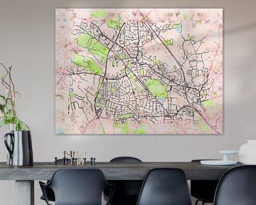 Map of Pinneberg with the style 'Soothing Spring' by Maporia