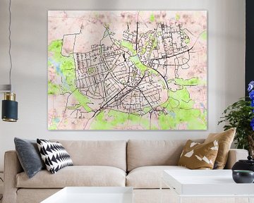Map of Ahrensburg with the style 'Soothing Spring' by Maporia