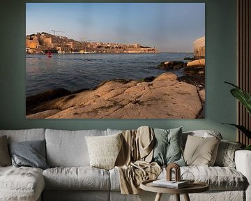 View over the harbor and the Mediterranean sea  (Malta)