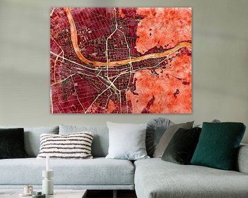 Kaart van Heidelberg in de stijl 'Amber Autumn' van Maporia