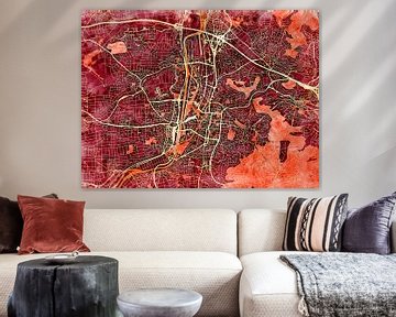 Carte de Heilbronn avec le style 'Amber Autumn' sur Maporia