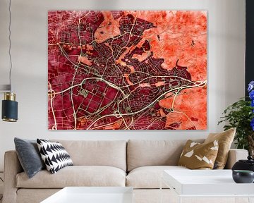 Kaart van Sindelfingen in de stijl 'Amber Autumn' van Maporia
