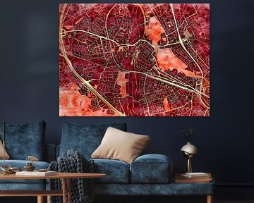 Kaart van Fürth in de stijl 'Amber Autumn'
