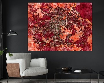 Kaart van Cottbus in de stijl 'Amber Autumn' van Maporia