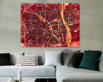 Kaart van Frankfurt am Oder in de stijl 'Amber Autumn' van Maporia