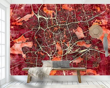 Kaart van Braunschweig in de stijl 'Amber Autumn'