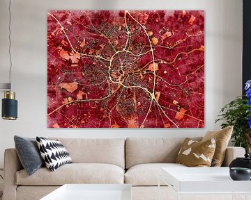 Kaart van Oldenburg in de stijl 'Amber Autumn' van Maporia
