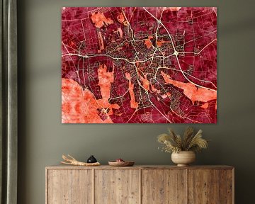 Kaart van Hildesheim in de stijl 'Amber Autumn' van Maporia