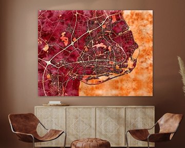 Kaart van Wilhelmshaven in de stijl 'Amber Autumn' van Maporia