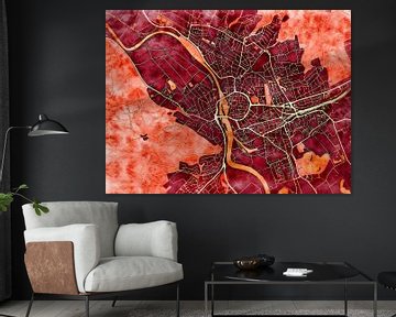 Kaart van Hameln in de stijl 'Amber Autumn' van Maporia