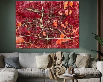 Kaart van Langenhagen in de stijl 'Amber Autumn' van Maporia