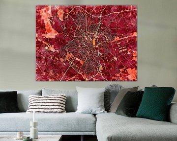 Kaart van Nordhorn in de stijl 'Amber Autumn' van Maporia