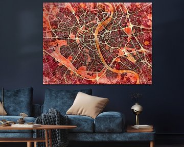 Kaart van Köln in de stijl 'Amber Autumn' van Maporia