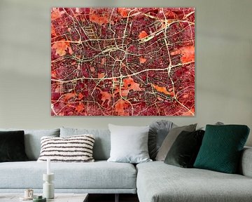 Kaart van Dortmund in de stijl 'Amber Autumn' van Maporia