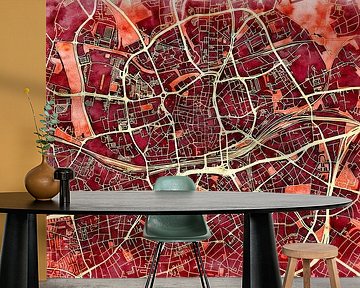 Kaart van Essen in de stijl 'Amber Autumn'