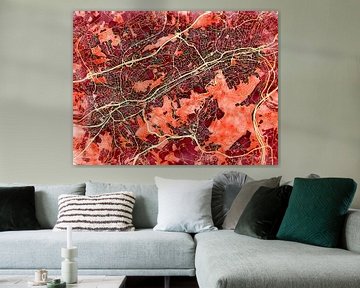 Carte de Wuppertal avec le style 'Amber Autumn' sur Maporia