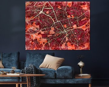 Map of Gelsenkirchen with the style 'Amber Autumn' by Maporia