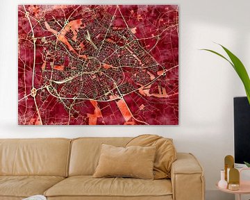 Kaart van Paderborn in de stijl 'Amber Autumn' van Maporia