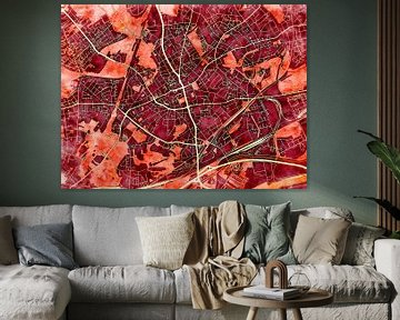 Map of Bottrop with the style 'Amber Autumn' by Maporia