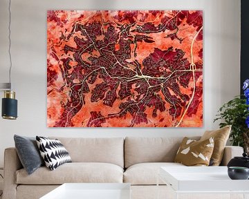 Kaart van Remscheid in de stijl 'Amber Autumn' van Maporia