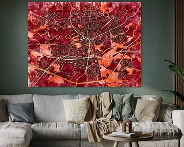 Kaart van Lünen in de stijl 'Amber Autumn' van Maporia