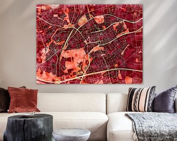 Map of Gladbeck with the style 'Amber Autumn' by Maporia