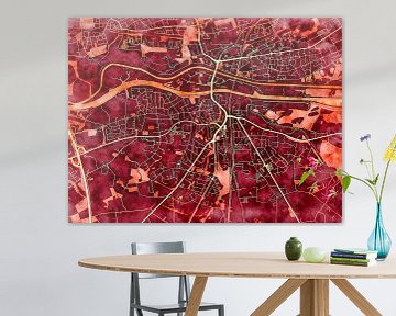 Map of Dorsten with the style 'Amber Autumn' by Maporia