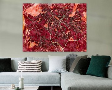 Kaart van Dinslaken in de stijl 'Amber Autumn' van Maporia