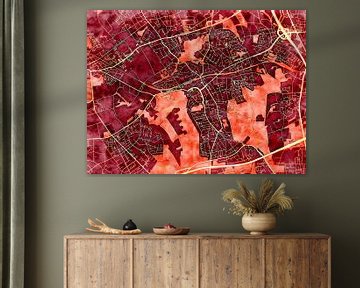 Kaart van Herten in de stijl 'Amber Autumn' van Maporia