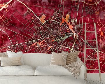 Kaart van Euskirchen in de stijl 'Amber Autumn'