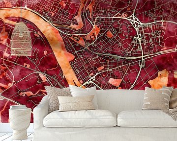 Kaart van Neuwied in de stijl 'Amber Autumn'