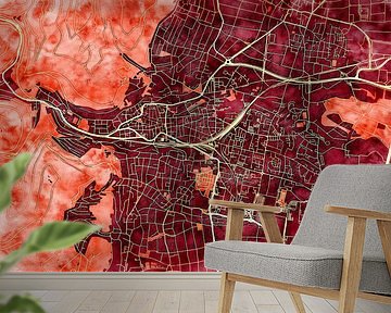 Kaart van Neustadt an der Weinstraße in de stijl 'Amber Autumn'