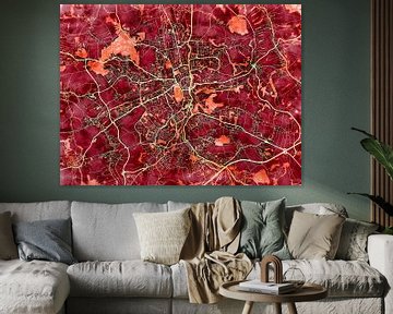 Karte von Zwickau im stil 'Amber Autumn' von Maporia