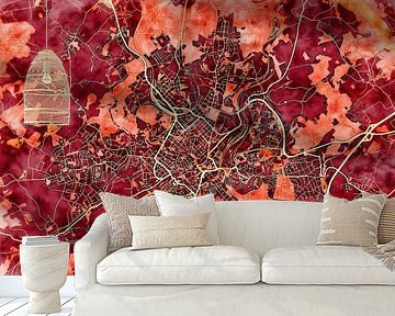 Kaart van Plauen in de stijl 'Amber Autumn'